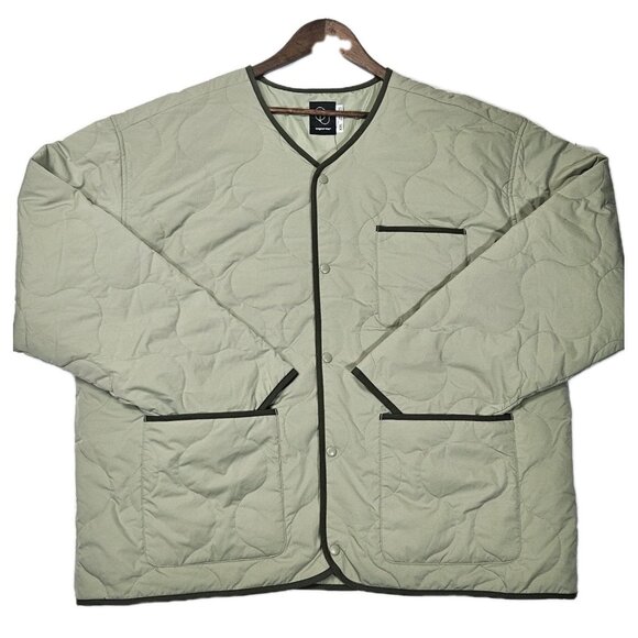 Original Use Men's Quilted Mid Weight Jacket Olive Green Size XXL Snap Button Up - Picture 2 of 11